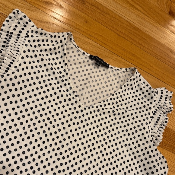 Adrianna Papell Black and White Polka Dot Blouse - Picture 3 of 4